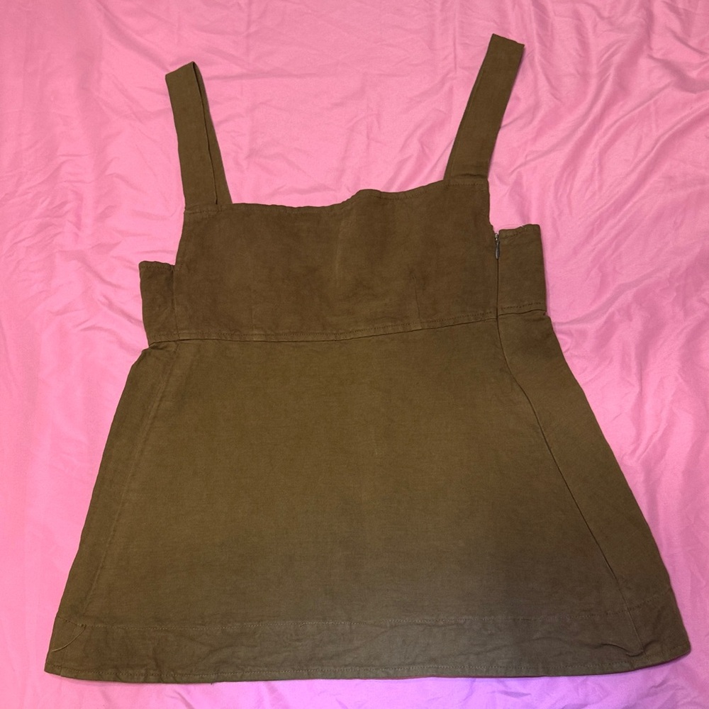 Caron Callahan Khaki Sleeveless Top